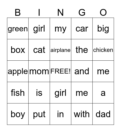 Shayla's Bingo Board Bingo Card