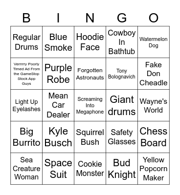 Super Bowl Bingo! Bingo Card