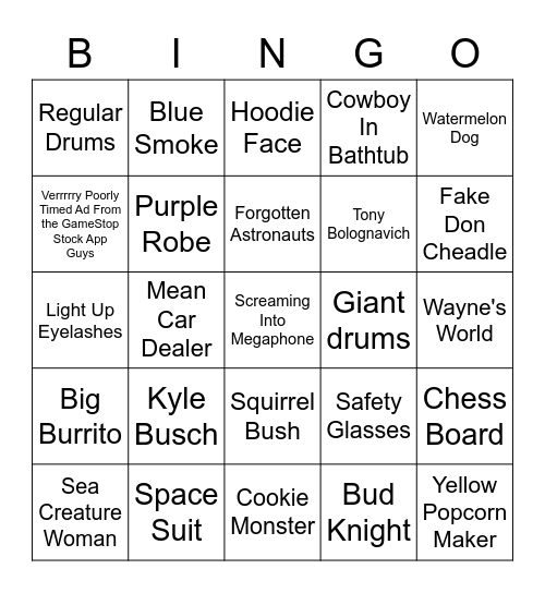 Super Bowl Bingo! Bingo Card