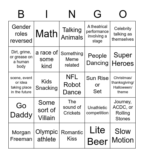 SUPER BOWL #Eleventyseven Bingo Card