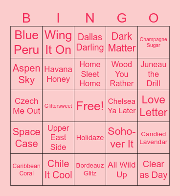 Color Street Bingo Card