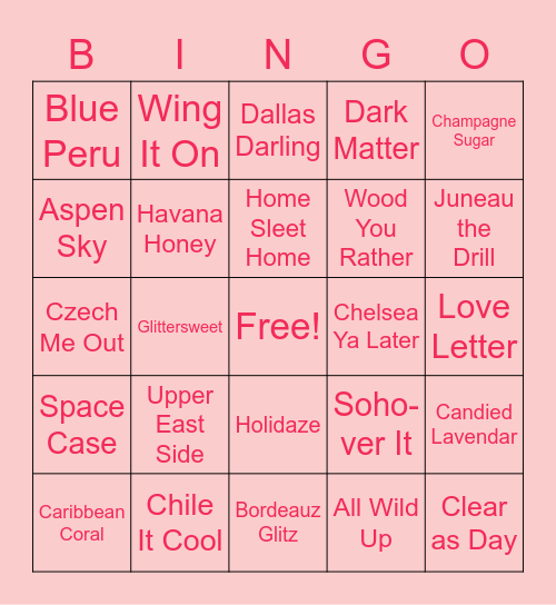 Color Street Bingo Card