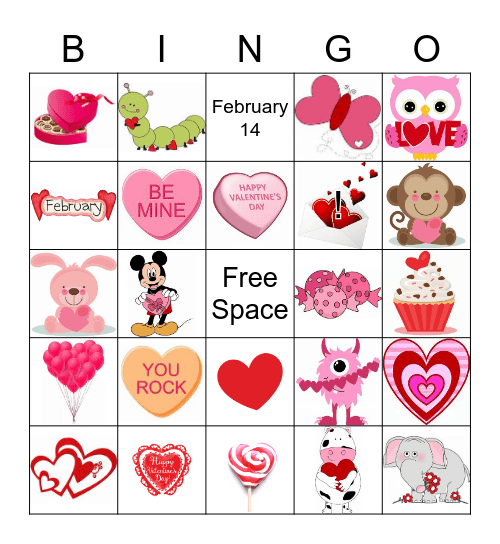 Valentine's Day Bingo Card