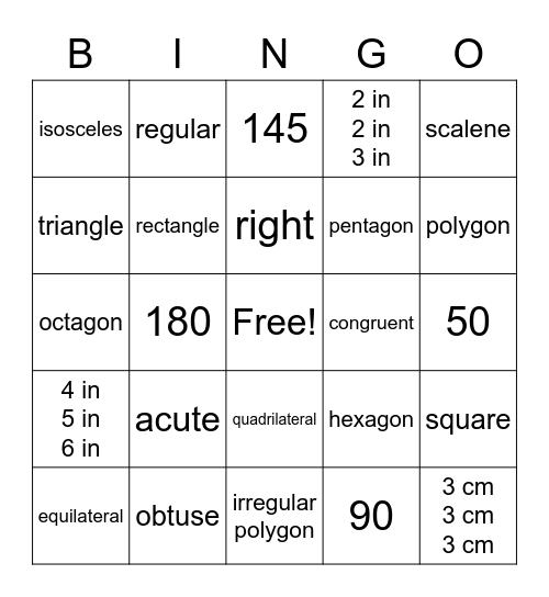 Polygon Bingo Card