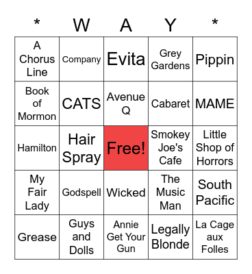 The Great White Bingo Card