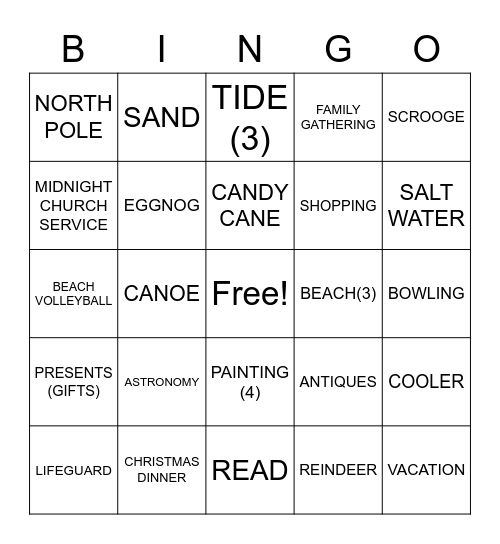 ASLdeafined.com (Christmas / Beach / Hobbies & games) Bingo Card