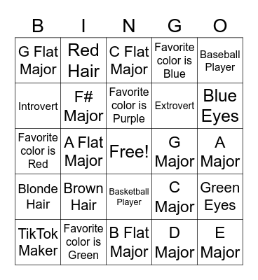 Key Signatures Bingo Card