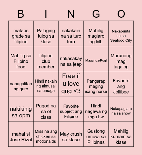 bingo ka gurl Bingo Card