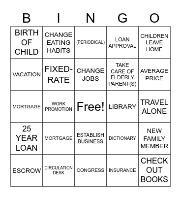 ASLdeafined.com (Life events / Money-2 / The library) Bingo Card