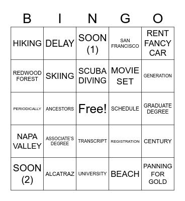 ASLdeafined.com (California / Time-5 / College-1) Bingo Card