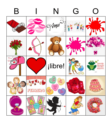 el día de san valentín/el día de los enamorados Bingo Card
