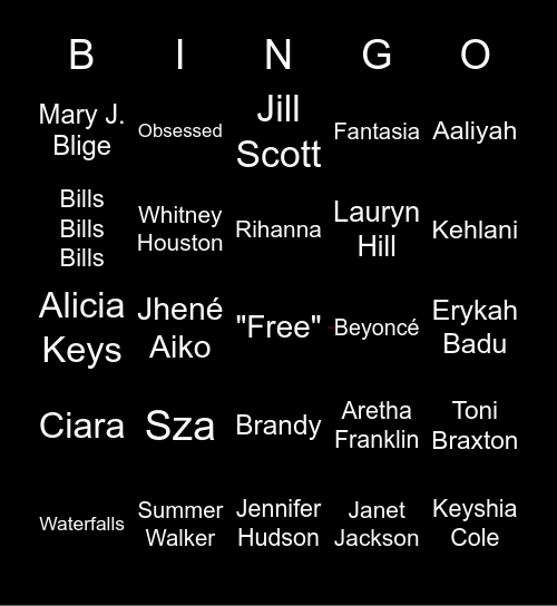 R&Bingo Card