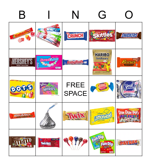 CANDY BINGO 3 Bingo Card