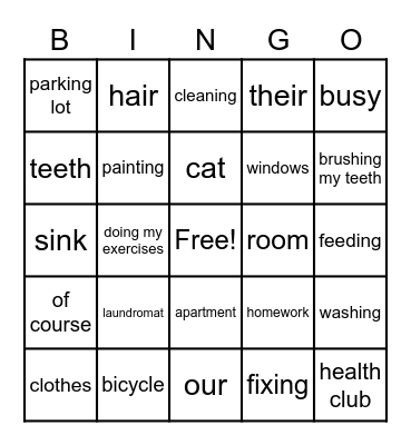 Side By Side Book 1 Chapter 4 Bingo Card