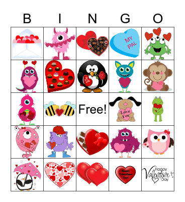 Happy Valentine's Day Bingo Card