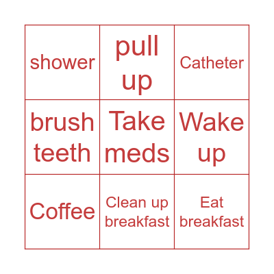 Morning Routine Bingo Card