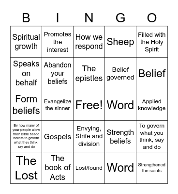 Spiritual Growth Bingo Card