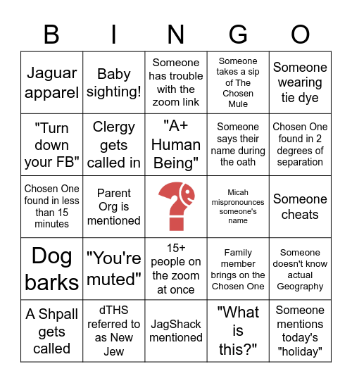 dTHS Who Knows One? BINGO Card