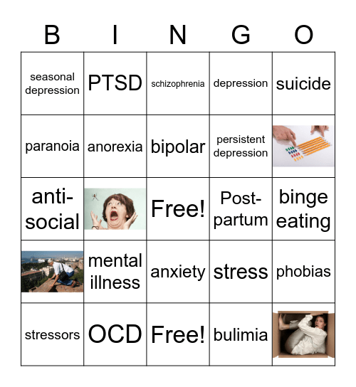 Emotional Bingo Card