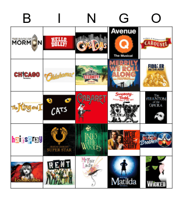MUSICALS Bingo Card