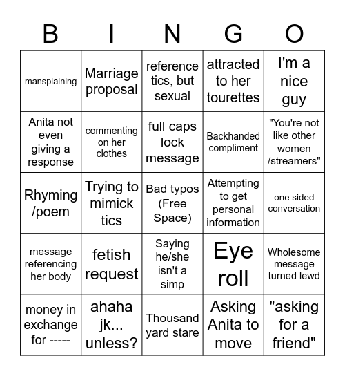 Thirstday Bingo Card