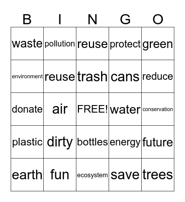 Recycle Bingo! Bingo Card