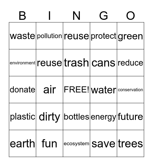 Recycle Bingo! Bingo Card