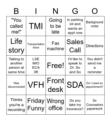 Live Bingo Card
