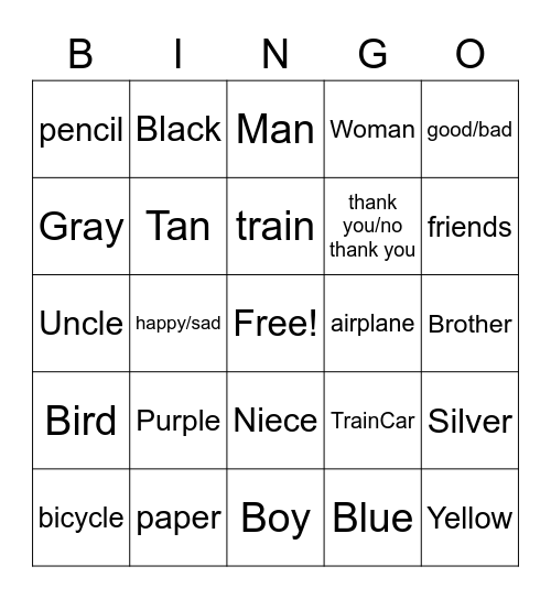 Week 2 Signs Bingo Card