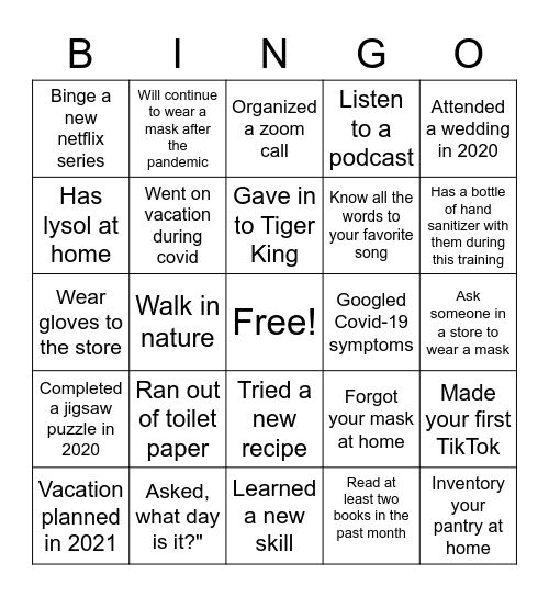 Homeless Services Rocks Bingo Card