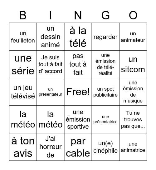 A LA TELE Bingo Card