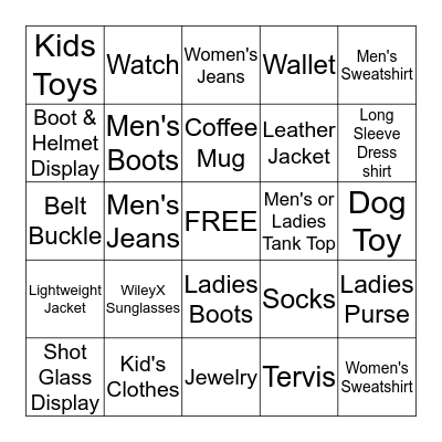 Motorclothes Bingo Card