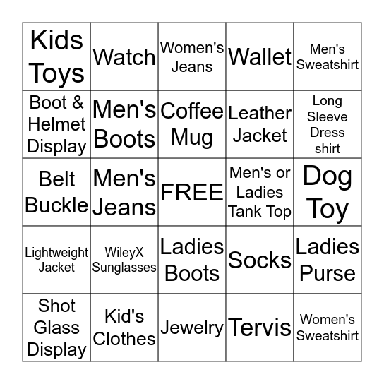 Motorclothes Bingo Card