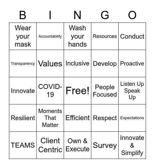 Office Bingo Card