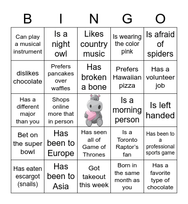 Membership Valentine's Bingo Card