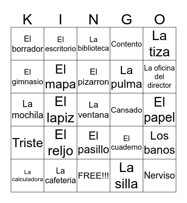 Unit 2 Bingo Card