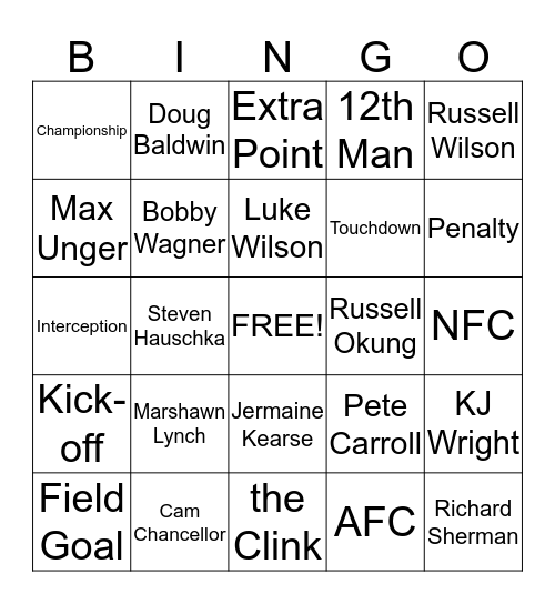 Championship Bingo Card