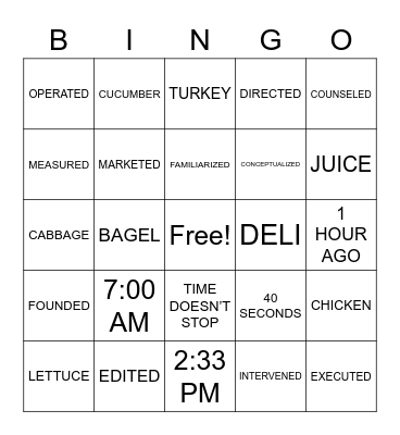 ASLdeafined.com (Verb-14 / Deli / Time-7) Bingo Card