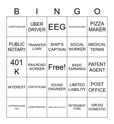 ASLdeafined.com (Professionals-5 / Financial terms / Medical terms) Bingo Card