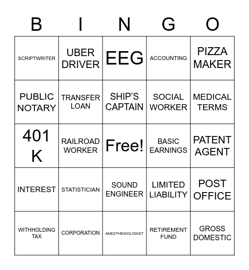 ASLdeafined.com (Professionals-5 / Financial terms / Medical terms) Bingo Card