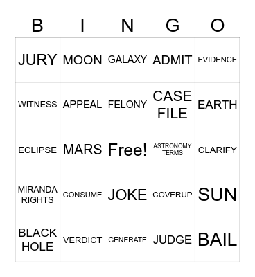 ASLdeafined.com (Legal terms-1 / Astronomy terms / Verb-16) Bingo Card
