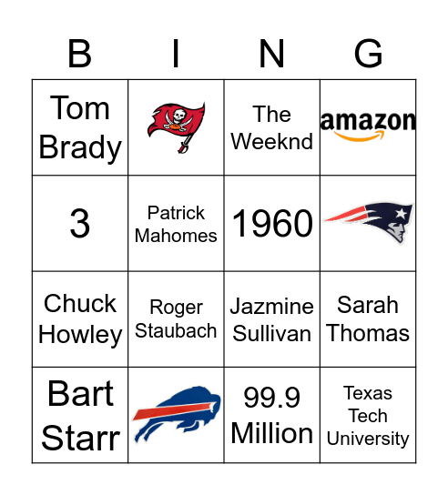 BSI Super Bowl Bingo Card