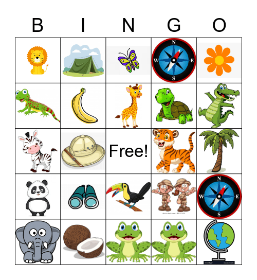 Safari Bingo Card