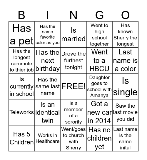 Girlfriend Bingo Card