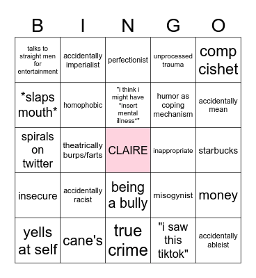 Toxic Bingo Card