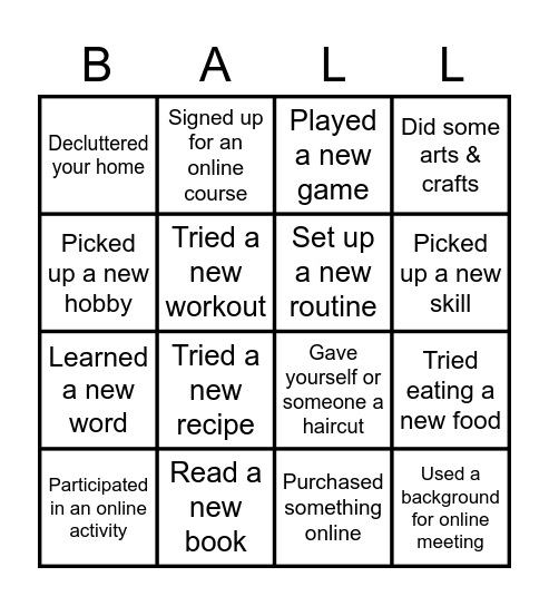 Learner Bingo- PSAU Bingo Card