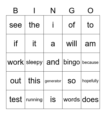 Super Bowl Bingo Card