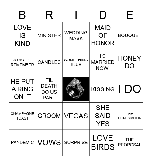 CHRISTINE'S GETTING MARRIED!!!! Bingo Card