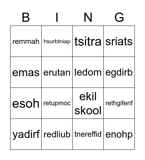 OGNIB 1/3 P Bingo Card