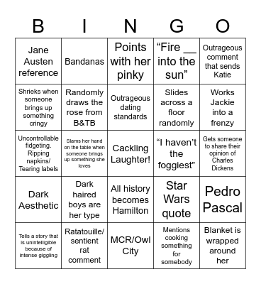 Amy Bingo Card